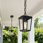 Lnc Modern Coastal Black Lantern Outdoor Pendant Light With Seeded Glass Shade. Fixed Price $49.99.