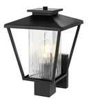 Outdoor Wall Sconce Light Fixture Ribbed Glass Black Porch Walkway Patio Lantern. Fixed Price $153.02.