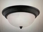 Sea Gull Lighting 15.5" 3 Flush Mount Weathered Iron & Glass 7711-07. Fixed Price $45.00.