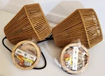 Nib Pair (2) Woven Rattan 8" Hanging Light Fixtures With Hardware And Canopies. Fixed Price $32.50.