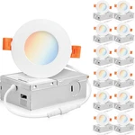 Parmida 12-PACK 3" Ultra-thin Led Recessed Lights, 5CCT, Dimmable, Etl. Fixed Price $110.99.