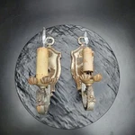 Antique Pair Cast Iron Art Deco Cross Candle Electric Wall Sconce Light Fixture. Fixed Price $119.96.