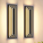 Pack 24'' Led Outdoor Wall Light Modern Black 3-TIER Front Sconce Fixture. Fixed Price $124.99.