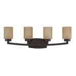 Luminance Hadley 4-LIGHT Vanity Amber Glass Provincial Bronze F22114-64. Fixed Price $59.99.