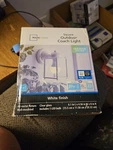 Mainstays Outdoor Coach Wall Sconce, Square Lighting, White Finish. Fixed Price $14.99.