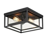 Black Two Light Outdoor Flush Mount From The Cabana Collection. Fixed Price $204.00.