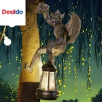 Dragon Winged Gargoyle Tree Hugger With Solar Lantern Gothic Lamp Wall Fence Han. Fixed Price $66.28.
