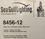 Sea Gull Lighting Single-light Jamestowne Outdoor Wall Lantern, Black 8456-12. Fixed Price $34.95.