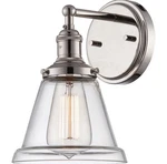 Nuvo 60-5412 -vintage Wall Sconce, Polished Nickel, Clear Glass, Brand New. Fixed Price $65.00.