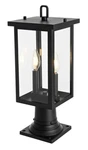 Outdoor Pole Light Fixture Exterior Large Porch Walkway Clear Glass Lantern 19". Fixed Price $132.70.
