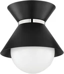 Troy Scout 1-LIGHT Flush Mount Soft Black & Polished Nickel, 10.5" Tall. Fixed Price $252.99.