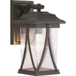 1-LIGHT Antique Bronze Clear Seeded Glass Craftsman Outdoor Wall Lantern (240). Fixed Price $129.99.