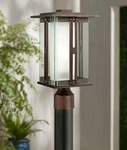 Fallbrook Modern Industrial Outdoor Post Light Fixture Bronze LANTERN15 3/4". Fixed Price $199.99.
