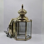 Vtg Light Fixture Outdoor Indoor Gold Lantern Incandescent Luminaire Ul: E144848. Fixed Price $21.00.