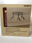 New Open Box Portfolio 3 Head Round Flushmount Brushed Steel Finish Ceiling Lite. Fixed Price $10.00.