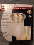 Hardware House One Light Outdoor Flush Mount, Satin Nickel. Fixed Price $15.00.