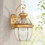 Quoizel Newbury 14" High Polished Brass Outdoor Wall Light. Fixed Price $127.99.