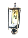 Hanging Lamp Fixture Progress Lighting Gilded Black Mosaic Pattern Amber Glass. Fixed Price $41.99.