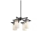Kichler Caterham 4-LT Olde Bronze Outdoor Porch Chandelier W/ Satin Etched Glass. Fixed Price $600.00.