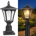 Outdoor Solar Lamp Post Light With Glass Shade & Pier Mount Base, IP45 Waterp.... Fixed Price $49.99.