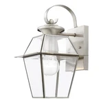 Livex Lighting Westover 1-LIGHT Brass Outdoor Wall Lantern Brushed Nickel. Fixed Price $127.99.