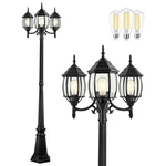 Partphoner Outdoor Lamp Post Light 3-HEAD, Classic Black With Clear Glass Pan.... Fixed Price $205.71.