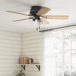 Shady Grove 52 In. Indoor Matte Black Ceiling Fan With Light Kit Included. Fixed Price $268.79.