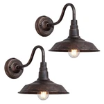 2-PACK Outdoor Gooseneck Barn Light 10" Retro Exterior Wall Iron Art Do.... Fixed Price $57.82.