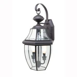 2-LIGHT Outdoor Black Coach Lantern Sconce With Clear Glass By Bel Air Lighting. Fixed Price $189.00.