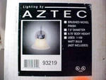 Aztec 93219 Brushed Nickel Finish Wall Light Fixture W/glass Shade - Nib. Fixed Price $14.99.