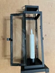 New 1PC 11.75" Lg Small Evergreen Tower Lantern Led Tapered Candle Black Finish. Fixed Price $19.95.